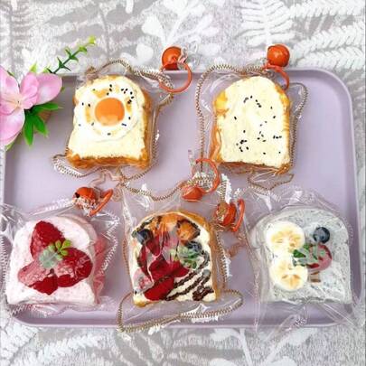 Double Layer Toast Squeeze Toy, Silicone Squishy Toy, Double Layer Toast, Strawberry Toast, Lotus Root Slice Toast, Squishy Toys, Stress Relief Slow Rebound - Perfect Gift, Birthday Gift, Ideal Gift, Surprise Gift, Holiday Gift, Best Gift, Christmas Gift, Gamer Enthusiast Refined Gift