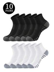 3/5/6/10/12/20 Pairs Men's Short Socks Spring/Summer Black & White Outdoor Sports Ankle Socks - Multicolor - View 24