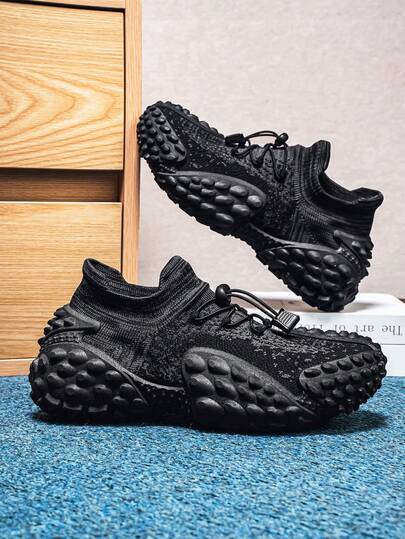 2026 New Plus Size Pineapple Pattern Slip-On Sneakers, Tire Sole, Casual Sporty Fashion Shoes