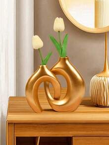 2pcs Bohemian Style Resin Flower Vase, Suitable For Banquet, Party, Festival, Wedding, Home, Restaurant, Dining Table Decor, Beautiful Room, Home Decor, Seasonal Decoration, Various Holiday Gifts - 1 - View 6