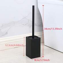 1 pieza Soporte de pared de aluminio para cepillo de baño, estante de almacenamiento duradero para cepillo de limpieza de baño, sin necesidad de electricidad - Cepillo para el inodoro - Ver 5