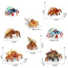 1pc Realistic Crab Model, For Teaching And Cognition, Hermit Crab Snail Marine Animal Decor Display Model, Hand-Painted, Lifelike Appearance - Multicolor - View 11