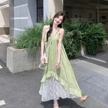 Women Midi Dresses - Green - View 7