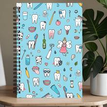 Dental Notebook - Spiral Bound With Dental Charts, Teeth & Tool Design - Light Blue & Turquoise - College Ruled Pages - Perfect For Dental Students, Dentists, And Oral Hygiene Professionals - Clinical Reference, Bright Cover - I - View 4