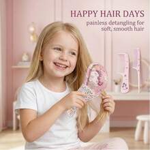 3pcs/Set Cartoon Hair Brush For Kids, Mini Massage Comb With Animal Pattern, Detangling Brush - 彩色 - 查看 3