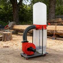 Potente colector de partículas de trabajo de madera para la tienda y el hogar - 750W / 1500W - Bolsa de colección de 12 galones - Diseño horizontal pesado - Base móvil - Vac de tienda eléctrica para taller profesional - Vertical 1500W (2HP) - Ver 5
