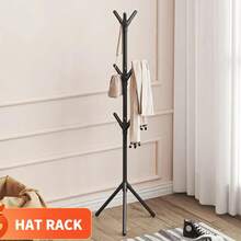 1PC Clothes Hanging Rack Floor Simple Bedroom Clothes And Hat Rack Household Clothes Storage Rack Easy Assembly - Black - View 3
