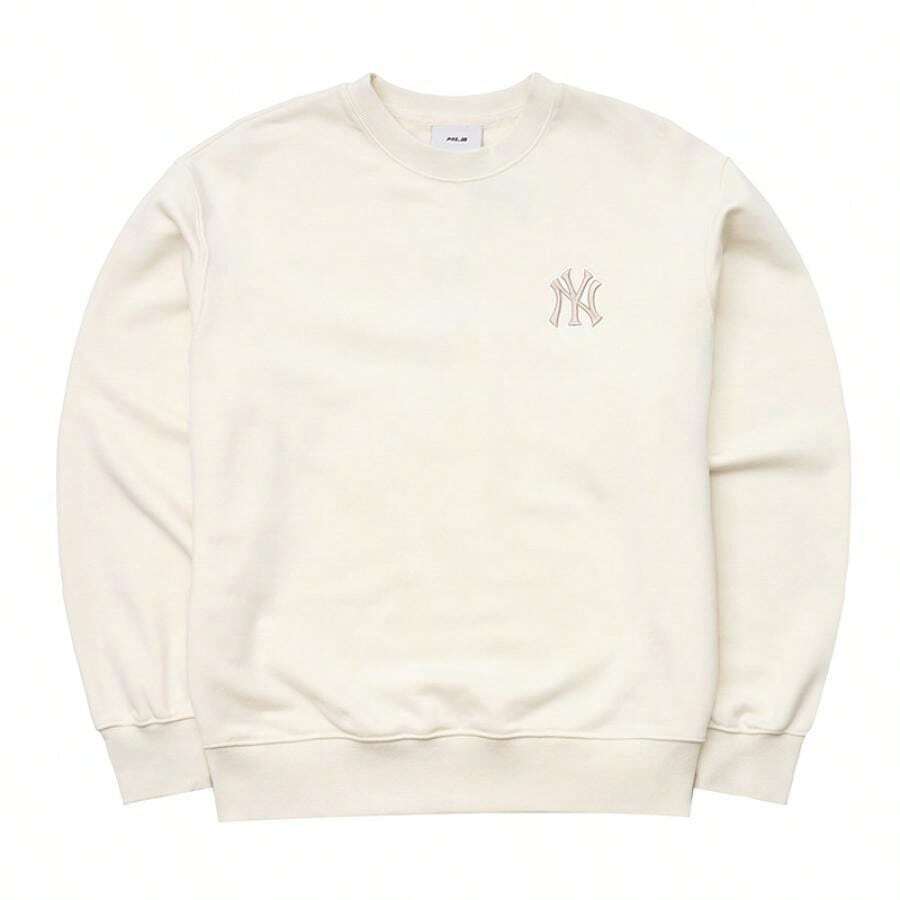 MLB Unisex Casual Minimalist Monogram Sweatshirt/Pullover, Comfortable Sports Wear 3AMTM0854-50CRS - Beige - View 1