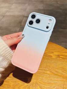 New Gradient Pink Faux Leather With Spray Oil Texture Phone Case, Suitable For IPhone 17 Pro Max/17 Pro/17/16/16 Pro Max/16 Pro/15/15 Pro Max/15 Pro/13/14 Pro Max/13 Pro/13 Pro Max/14 Pro/14 Pro Max, Soft Silicone Protective Cover - Multicolor - View 3