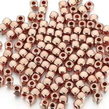 200-500 hạt vuông CCB 3-4mm màu vàng hồng dùng làm phụ kiện trang sức, vòng tay, dây chuyền tự làm. - Nhiều màu - Xem 22