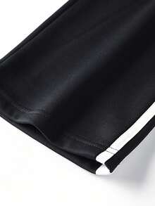 These Striped Long Pants Can Be Worn In All Seasons, Are Very , And Are Easy To Match With Various Tops Sports - Black - View 5