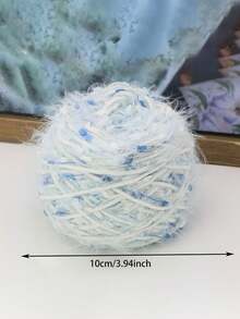 1pc Warm Ombre Gray Feather & Sea Salt Gradient Yarn, DIY Handmade Scarf Knitting Kit, Spring Collection - A49 - View 6