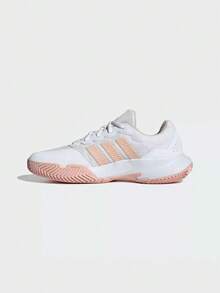 Adidas Giày thể thao nữ thoáng khí, nhẹ, giảm sốc, giày tennis buộc dây - Trắng Hồng - Xem 2