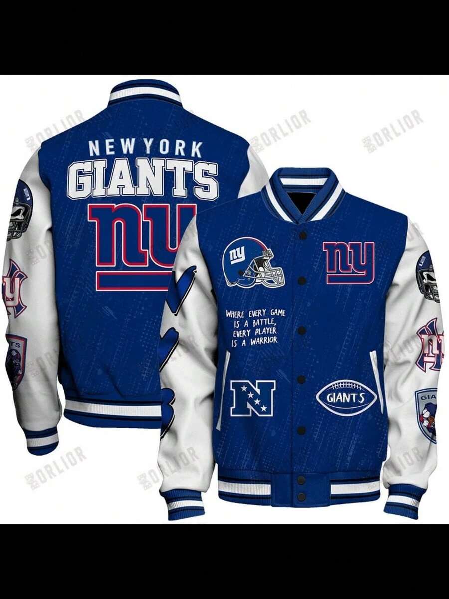 New York Gia-Nts 4X Champions Varsity Jacket-6 - Satly - View 1