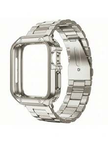 2件套不锈钢表带和TPU表壳组合，兼容 49mm、46mm、44mm、45mm、41mm、40mm、38mm，防震表壳适用于Ultra/SE11/10/9/8/7/6/5/4系列，智能手表表带配件，替换表带，男女皆宜，理想礼品 - 星光色 - 查看 12
