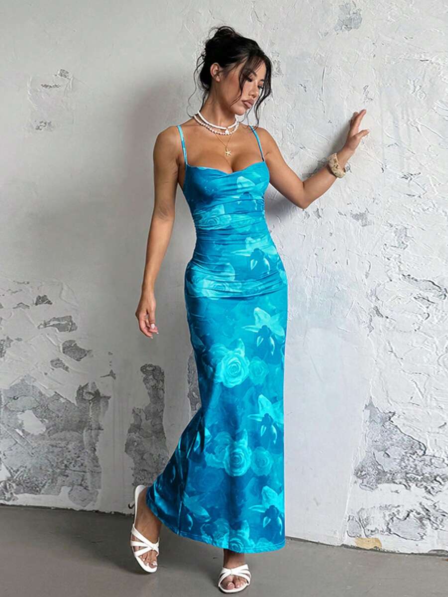 Đầm hè kiểu Âu Mỹ in họa tiết, có túi, cổ yếm, thiết kế yếm cổ, đầm mùa hè 2026 mới, kiểu dáng cá tính, có túi đeo hông, chân váy xếp tầng, nhiều màu sắc để lựa chọn, đầm tốt nghiệp, trang phục đi biển cho nữ, đầm dạ hội, đầm màu hồng.