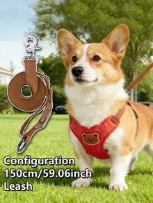 Bộ 2 món áo vest và vòng cổ hình gấu dễ thương cho chó - Phù hợp cho chó nhỏ, trung bình và lớn, bao gồm chó Poodle, Bichon Frise và Teddy. - Nhiều màu - Xem 5
