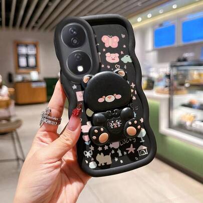 2件套手机壳：活泼动物图案手机壳+支架，兼容三星Galaxy S22/23/24/S25/A04/05/06/A07/A17/A14/A15/A16/A24/A25/A34、Note 7/8/9/10/11/12/13/14、9/10/12/13C/14C/A5、MOTO、荣耀X、HW、C53 C55。也兼容 17/16/11/13/15 Plus/15 Pro/15 Pro Max/12/14 Pro Max/11 Pro Max/12 Pro/12 Pro Max/13 Pro/13 Pro Max/14 Pro/14 Plus/荣耀X7B 4G手机壳。防震且握感舒适，非常适合日常使用。