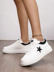 Giày thể thao vải bố unisex, giày casual cho nam và nữ. - Ngôi sao đen trắng - Xem 7