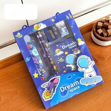 6pcs Student Stationery Gift Set, Portable Writing & Drawing Tools, Smooth Ink Flow, Easy To Erase, Cute Astronaut & Capybara Themed, Including Pencil, Ruler, Notebook, Pencil Sharpener & Eraser, In Rectangular Gift Box, Suitable For Classroom, Office, Back To School, Graduation, Party, Campus, Travel, Also A Great Birthday Gift - Multicolor - View 12