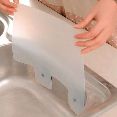 1/2pcs Kitchen Sink And Stove Splash Guard, Plastic Splash Board, Kitchen Supplies, Kitchen Accessories, Silicone Splash Mat