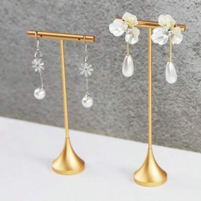 黄金首饰展示架，金属展示架，耳环架，首饰收纳展示架，适用于手表、耳环、发夹、项链和手镯。可收纳日常用品，是情人节、感恩节和圣诞节的完美礼物之选。