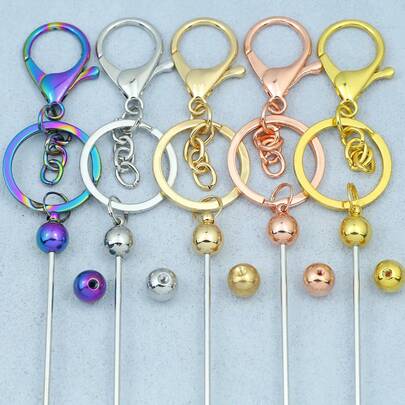 1pc Zinc Alloy Colorful Keychain, DIY Jewelry Making Connector, Keychain, Bag Clasp, Car Pendant, Handmade Accessory Alloy Charm