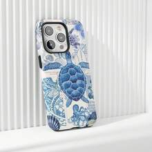 Blått havssköldpadda telefonskal sommar estetiskt telefonskal kompatibelt med 17 Pro Max 16e 15 Pro 14 Plus 13 12 11 Pro Max - Multifärgad - Visa 2