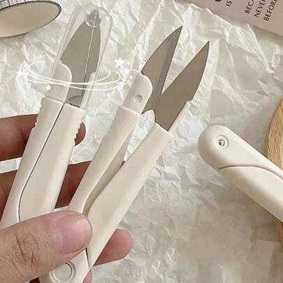 1/6 chiếc kéo đa năng nhỏ gọn, kéo may mini cầm tay thiết kế đơn giản, dụng cụ cắt gấp gọn dùng trong gia đình/học sinh.