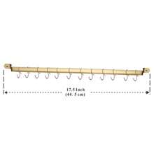 Estante para utensilios de cocinaKyraton estante de cocina con revestimiento de titanio dorado organizador de riel para cuchillos colgantes riel de cocina gourmet montado en la pared con 14 ganchos - 2. Aire - Ver 3