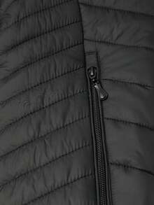 Women's Quilted Jacket With Detachable Hood, Lightweight, Zipper Design, Practical, Slim Fit, Please Check Size Chart - Black - View 7