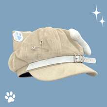 Japanese-Style Cat Ear Beret For Women, Anime Subculture, Sweet And Cool, Soft And Cute, Octagonal Hat, Otaku Style, - 卡其貓耳貝雷帽 - 查看 11