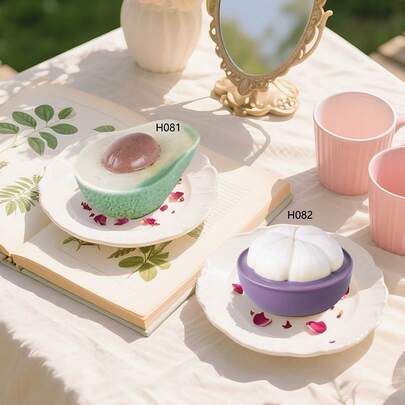 硅胶牛油果和山竹模具，DIY蜡烛和蜡模