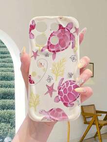 1 chiếc ốp lưng điện thoại thời trang bằng chất liệu TPU màu trắng kem, họa tiết rùa biển dễ thương, chống sốc, chống trượt, bảo vệ toàn diện, tương thích với iPhone, Honor. - Màu be - Xem 7
