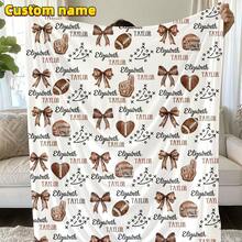 1 pieza Manta deportiva personalizada, manta personalizada con nombre y patrones de béisbol/hockey, fútbol, etc., regalo de cumpleaños/inauguración de la casa. Decorativa, linda, colorida, decoración del hogar personalizada y única, regalo ideal para él/ella, familia, amigos, amantes de las mascotas, adecuada para aniversario, cumpleaños - Multicolor - Ver 3