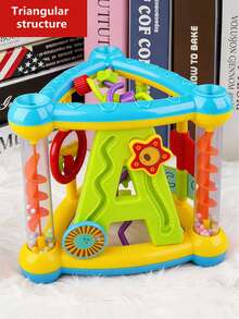 Learning Activity Cube, Baby Activity Cube With 3 Sensory Shape Blocks, Music Busy Board, Early Educational Toy, Montessori Toy Suitable For 1-2 Year Old, 1st Birthday Gift - Multicolor - View 7