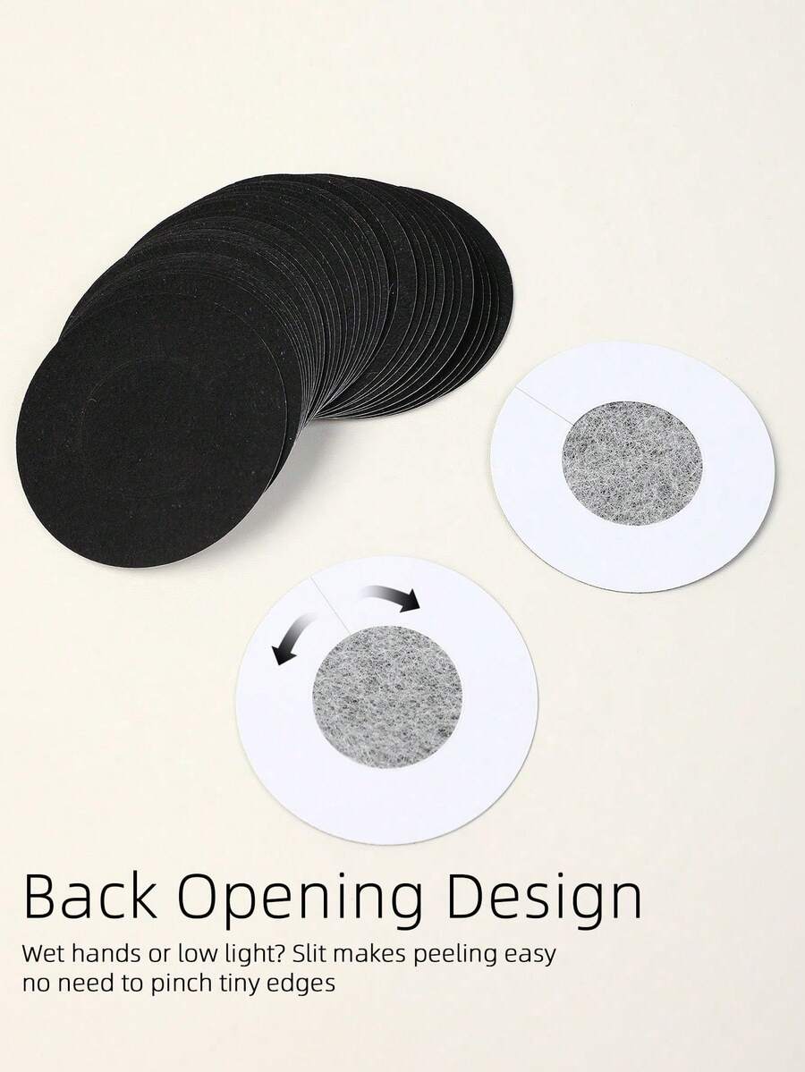10/50/100pcs Disposable Women Invisible Nipple Covers, Seamless Breast Petals For Backless Dresses, Breathable Non-Woven Fabric, Skin Color & Black Available, Daily Essential - Multicolor - View 1