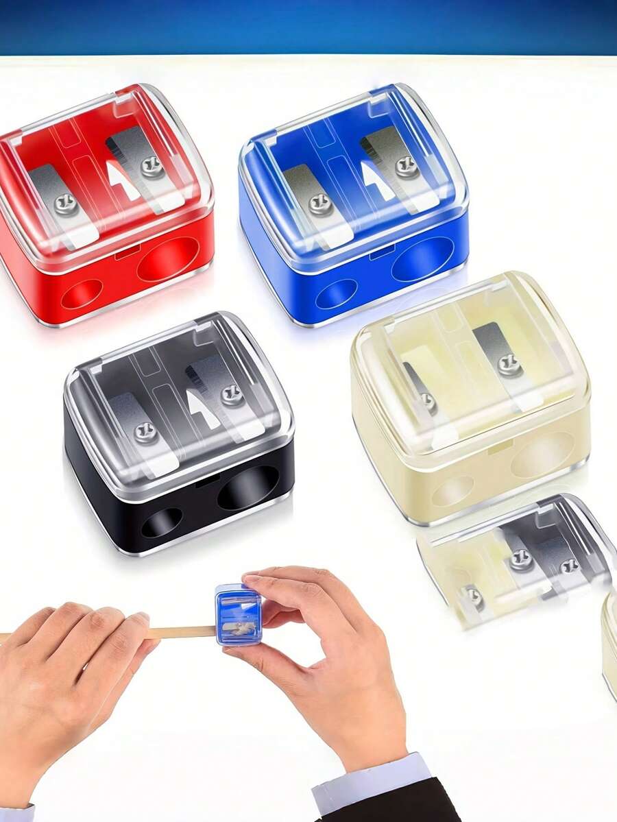 Bộ gọt bút chì nhiều màu, thích hợp dùng cho bút kẻ lông mày, kẻ mắt, kẻ môi, son môi. Gọt bút chì hai mặt này có nắp đậy chống bụi, rất tiện dụng cho học sinh. - Nhiều màu - Xem 1