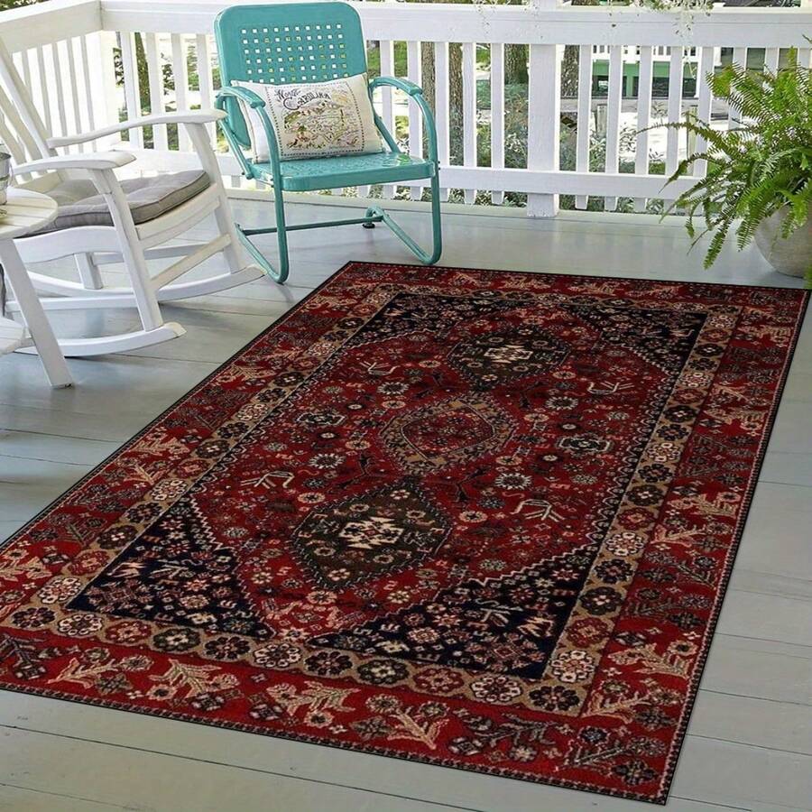 Vintage Oriental Persian Floral Printed Pattern Rectangular Silicone Non-Slip Mat For Kitchens, Home Decor Outdoor Decor 2D Flat Flannel Material Area Rugs , Local Printed Decorative Rug, Party Daily Anniversary Party Valentine's Day Wedding Anniversary Easter Mother's Day Graduation Father's Day Birthdays Anniversaries Thanksgiving, Christmas, Halloween, New Year's Carpet, Home Decor, Living Room Carpet, Living Room Rug, Bedroom Rug, Outdoor Rug , Floor Carpet, Home Decor Rugs, Home Stay Hotel, Washable Area Rugs Large Area Rug Soft Rug Accent Rug For Dining Room, Office, Living Room Bedroom Indoor Game Room Non-Slip Machine Washable Carpet Decorative Gift - Nhiều màu - Xem 1