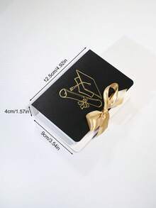 10pcs Graduation Cap Favor Boxes With Satin Ribbon Bow, Mini Graduation Gift Boxes For Class Of 2026 Party Decorations, Black And White Paper Candy Treat Boxes For Graduation Ceremony Senior Night Kindergarten High School College Graduation Supplies Easy To Assemble - 12.7X9X4cm - View 9