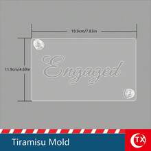 TX 1pc Transparent Acrylic Tiramisu Powder Sprinkle Template, Personalized "Just Married" And "Just Engaged" Text Baking Cake Decor Mold, Hollow Blessing Design Template, Easy To Operate, Clear Pattern, Reusable, Suitable For Wedding Venue Decor, Engagement, Birthday, Cake Baking Decor, Valentine's Day And Party Atmosphere Decor. - View 20
