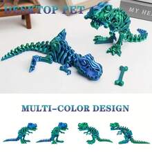 3D Printed Movable Cartoon Tyrannosaurus Rex Toy, Children's Stress Relief Decoration, Realistic Dinosaur Model Birthday Gift, Fidget Toy - Tyrannosaurus Rex - View 7