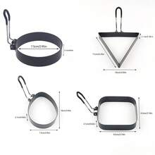 4pcs Omelette Maker Mold, Nonstick Folding Handle Omelette Pan, Thickened Kitchen Tool For Easy Egg Cooking - Black - View 2