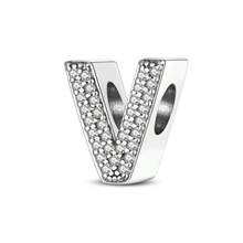 1 Stück S925 Sterling Silber Buchstaben Serie A-Z Perlen, geeignet für DIY Armband, Halskette, Schlüsselanhänger, Anhänger Schmuckherstellung, Geschenk für Frauen, geeignet für Valentinstag, Muttertag - Silber - Übersicht 18