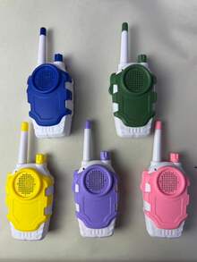 1 Pair Children's Interactive Walkie Talkies, Family Interactive Toy For Pretend Play, Long Distance Conversation, Easy Operation For Quick Use By Kids, Holiday Gift - Multicolor - View 8