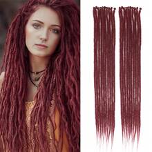 Dreadlocks Extensions, 100% Synthetic Fiber Long Straight Dreadlock Hair Extensions, Crochet Dreads For Women Men, Hip-Hop Style Hair Accessories For Daily Party Use - Burgundy - View 13