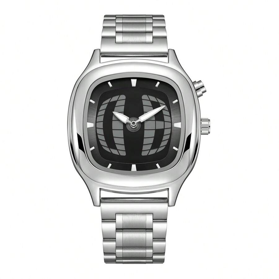 Relógio masculino OStark Modern Minimalist sem números | Movimento de quartzo preciso | Pulseira de liga metálica com fecho oculto | Cristal Hardlex | Resistência à água de 3 ATM - c - Ver 1