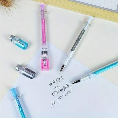 1pc Creative Syringe Shaped Vaccine Themed Gel Pen