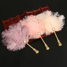 New Gorgeous Imitation Ostrich Feather Fan Feather Decoration Fan Runway Dance Fan - 仙紫色華麗駝鳥毛扇 - 查看 4