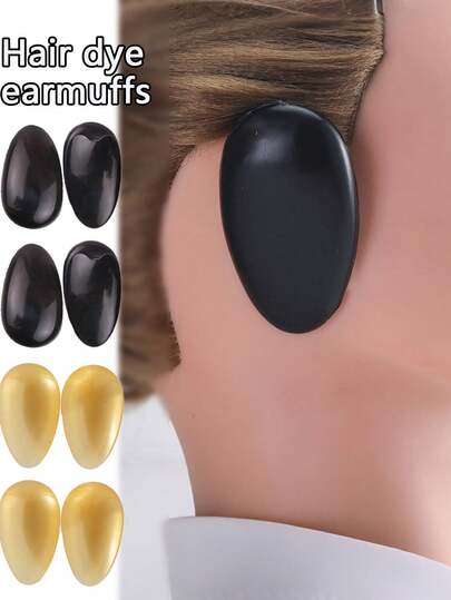 1 对可重复使用的柔软染发耳罩，染发工具耳部保护罩，适用于理发店和美发沙龙，防水，适合普通头发